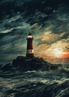 Lighthouse in the storm