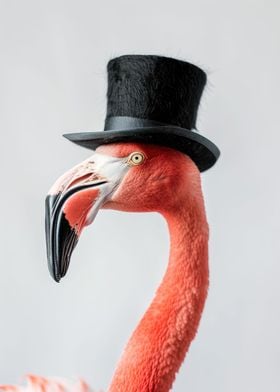 Flamingo with Top Hat