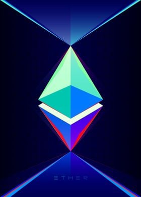 Ethereum Neon Precise Logo