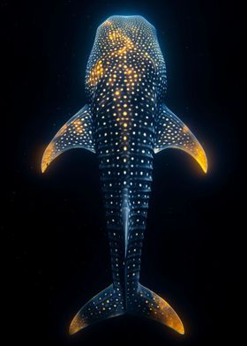  Abstract Whale Shark Gold