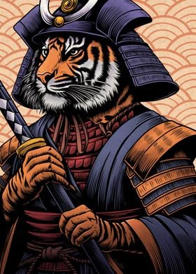Japanese samurai tiger