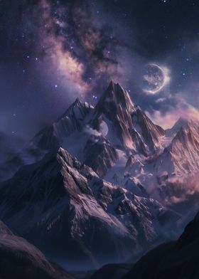 Mystic Moonlit Mountains