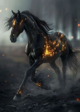 Fantasy Horse Glow Black