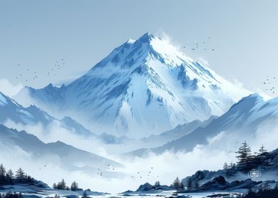 Snow Mountain Landscape