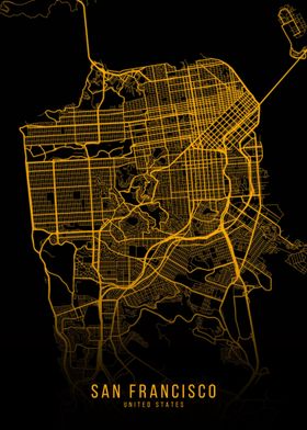 Golden San Francisco Map