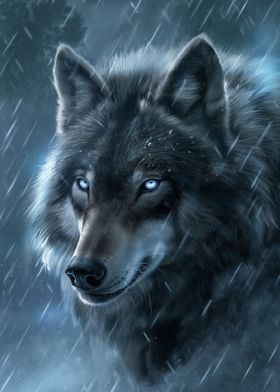 Fantasy Wolf Snow Magic