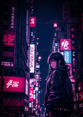 Anime Girl Cyberpunk Japan