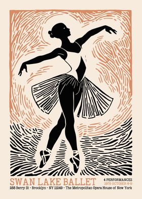 Swan Lake Ballet Poster