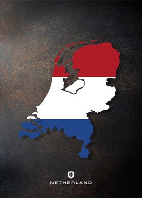 netherland flag map