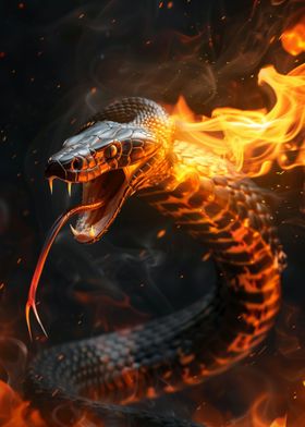 Cobra Snake Fire Flames