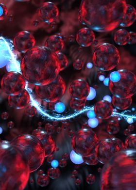 Abstract Red Glass Orbs