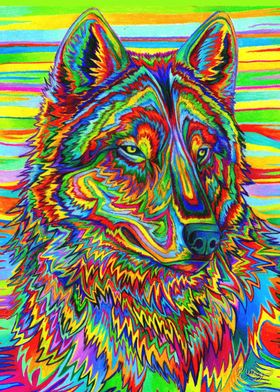 Psychedelic Wolf