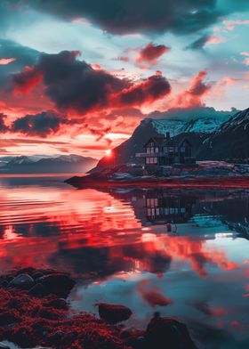 Serene Fjord Sunset