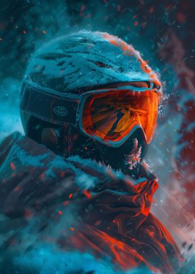 Detailed Snow Storm Skier