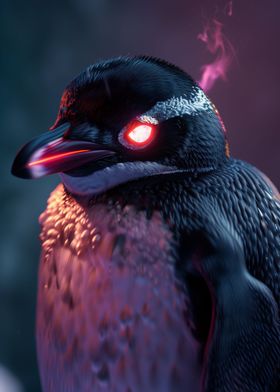 Surreal Penguin Glowing