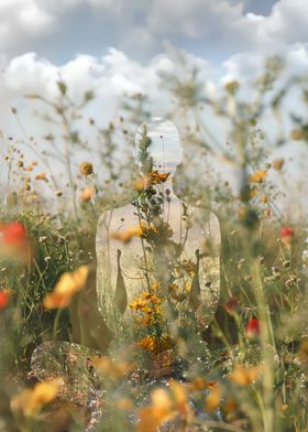 Yoga in flowers