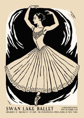 Swan Lake Ballet Poster