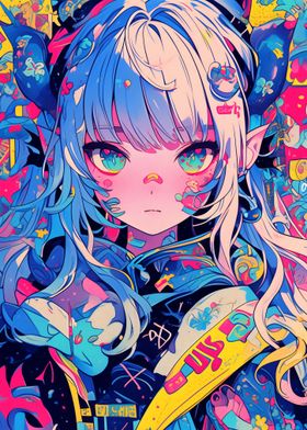 Color Pop Anime Girl