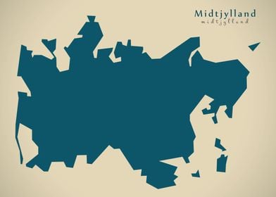 Midtjylland Denmark map