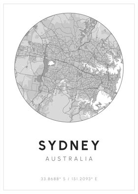 Sydney Minimal Map