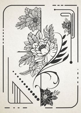 flowers with ornament