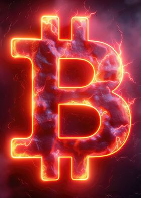 Neon Bitcoin Logo