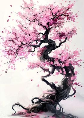 Abstract Blossom pink art