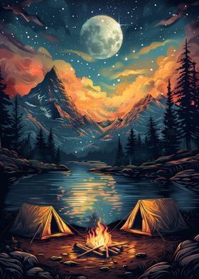  Mountain Campfire Camping