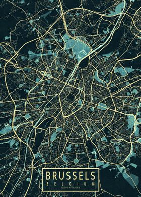 Brussels City Map Summer