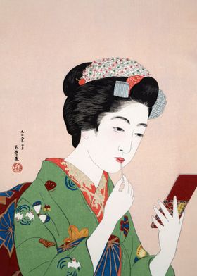 Woman Applying Rouge