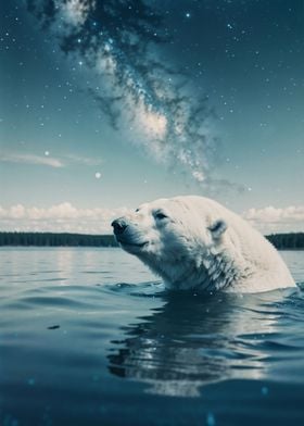 Polar Bear Swims Cosmic