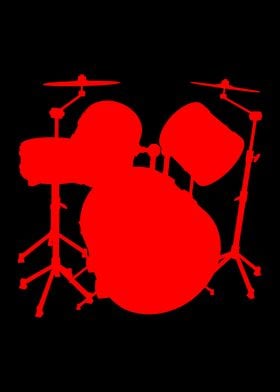 DRUMS RED SILHOUETTE