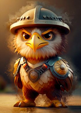 Cute eagle warrior