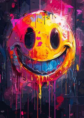 Crazy Colorful Smile Face