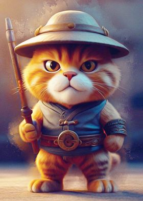 Cute kitty warrior