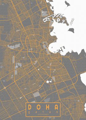 Doha City Map Bauhaus