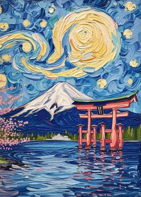 Japan Landscape Van Gogh 