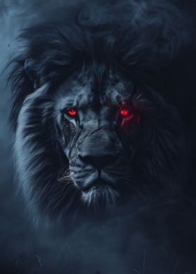 Lion Dark Black Evil Glow