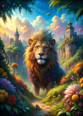 Lion in paradise