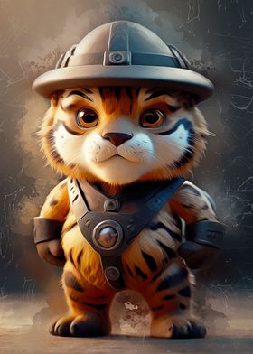 Cute tiger warrior
