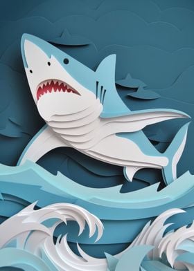 Shark Wave Paper Craft