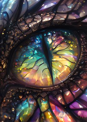 Rainbow Stained Dragon Eye