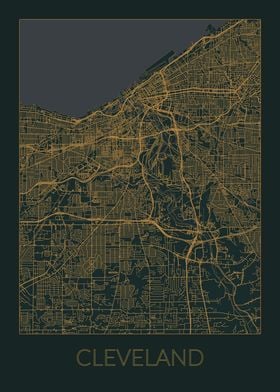 Cleveland Gray Orange Map