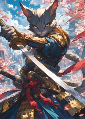 Samurai Cat Warrior