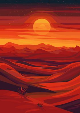 Desert Sunset Scenery