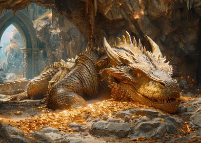 Dragon guarding Treasure