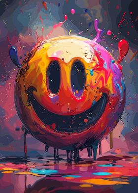 Colorful Smile Crazy Face