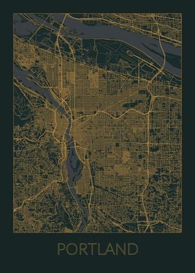 Portland Gray Orange Map