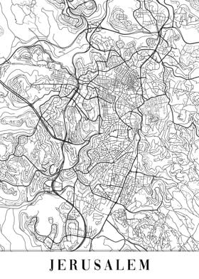 Jerusalem White Map