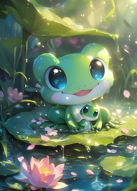Cute Frog Family Anime